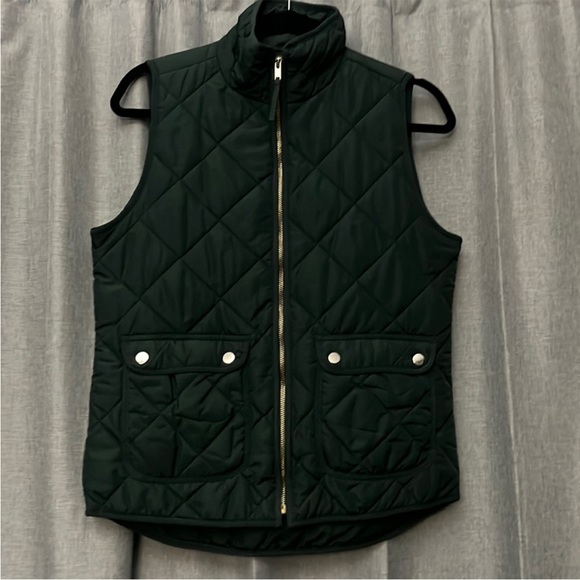 Bundle of 4 puffer vests black green navy blue white herringbone j crew - Picture 3 of 5